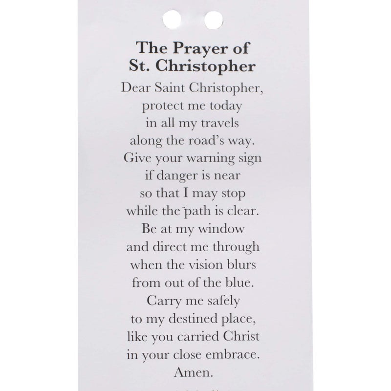 Dicksons Saint Christopher Protect Us Silver Tone 7 Inch Zinc Alloy Metal Auto Mirror Dangle Car Charm - Image 5